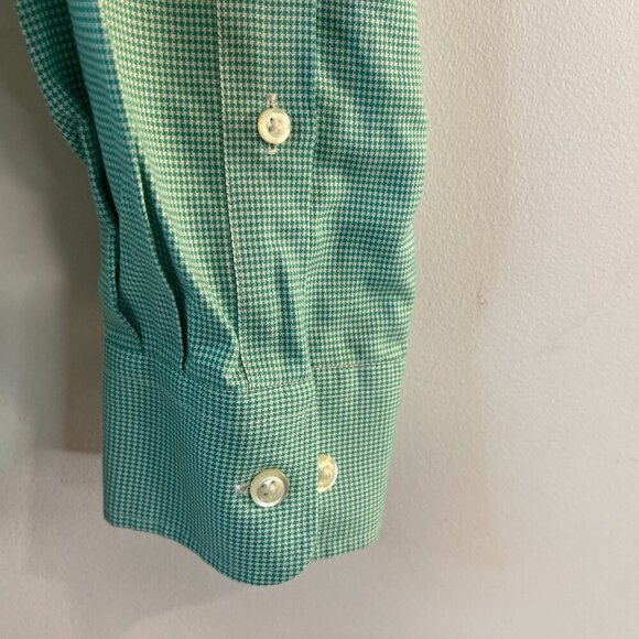 Pronto Uomo Men's Green Houndstooth Dress Shirt - Size 16.5 36-37 Tall - Picture 4 of 6